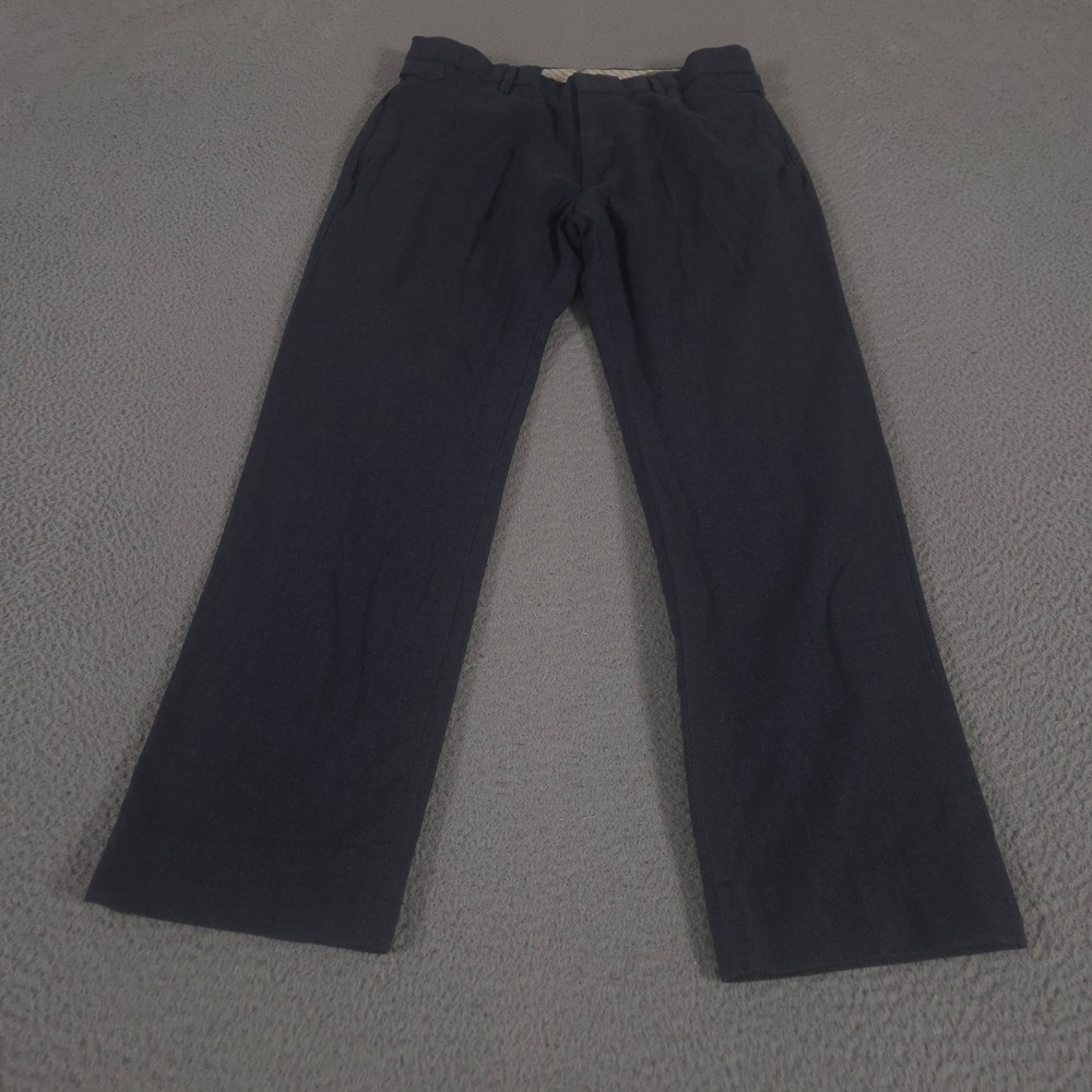 Banana Republic Pants Mens 32x30 Navy Heritage Wool Cotton Straight Leg VTG Y2K